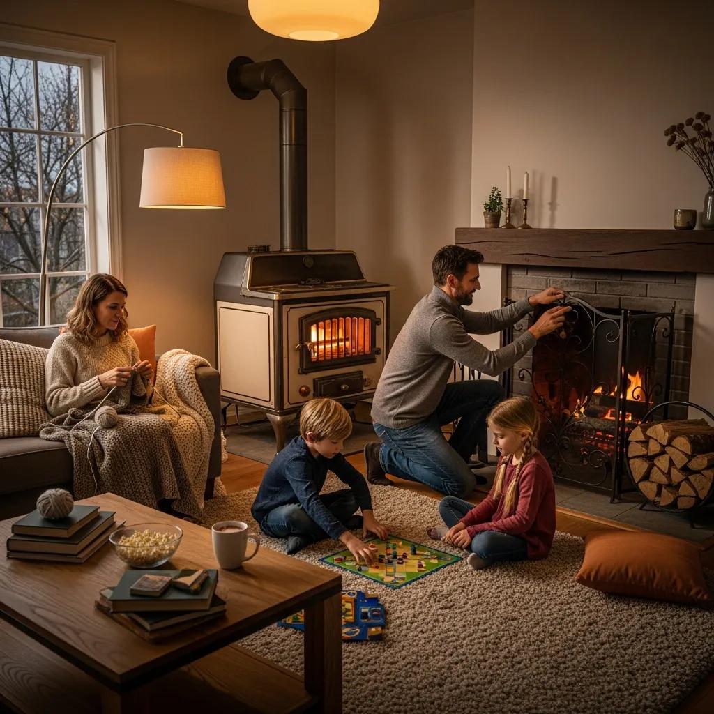 Cozy home interior with a well-maintained furnace, emphasizing warmth and comfort during winter
